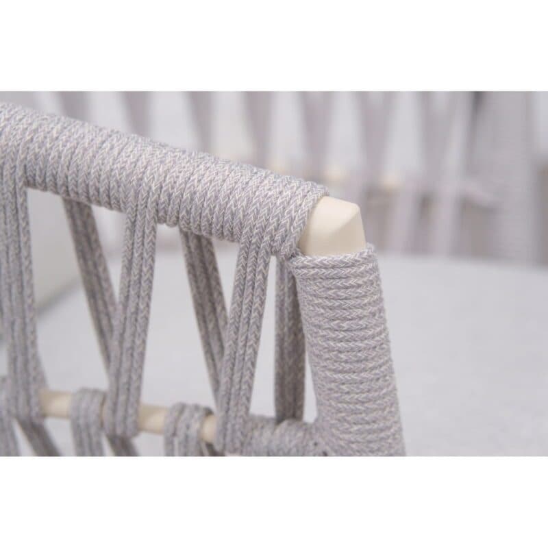 Liadomo "Lenola" Stapelsessel, Gestell Aluminium cream, Sitzschale Rope light grey, Sitz- und Rückenkissen Polyester light grey
