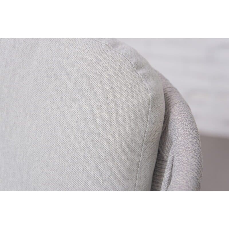 Liadomo "Lenola" Stapelsessel, Gestell Aluminium cream, Sitzschale Rope light grey, Sitz- und Rückenkissen Polyester light grey