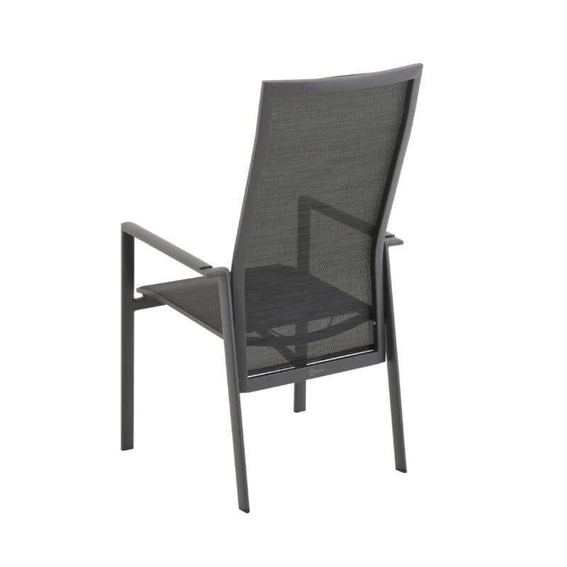 Liadomo "Limbadi Move" Hochlehner mit verstellbarer Rückenlehne, Gestell Aluminium anthrazit, Bespannung Textilen anthrazit, Armlehne mit Aluminium-Auflage anthrazit