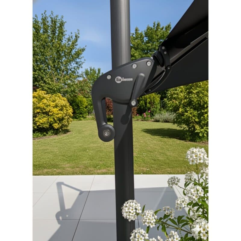 Liadomo "Pineto" Ampelschirm, Aluminium anthrazit, Dessin Dark Grey (Bild KI-generiert)