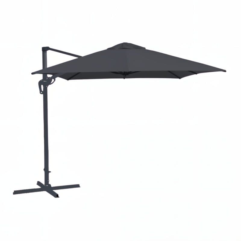 Liadomo "Pineto" Ampelschirm 300x300 cm, eckig, Aluminium anthrazit, Dessin Dark Grey