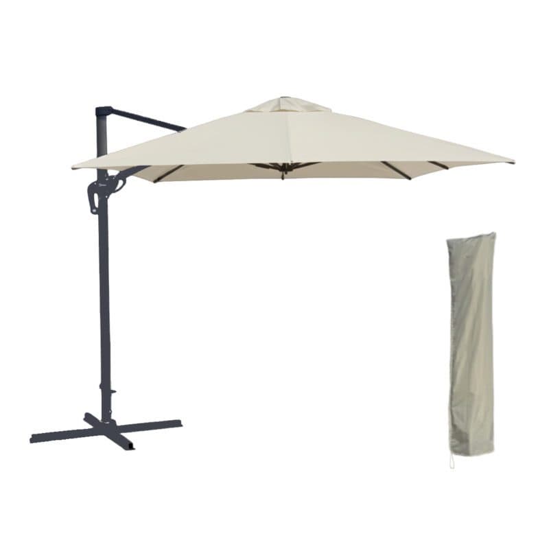 Liadomo "Pineto" Ampelschirm 300x300 cm inkl. Schutzhülle, off-white