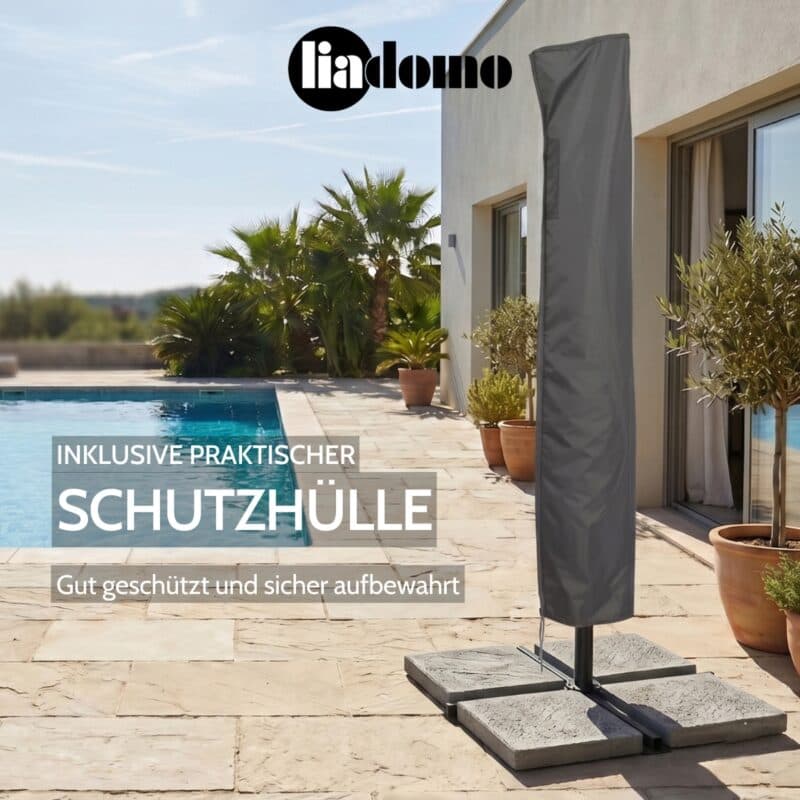 Liadomo Schutzhülle für "Pineto" Ampelschirm, Dark Grey (Bild KI-generiert)
