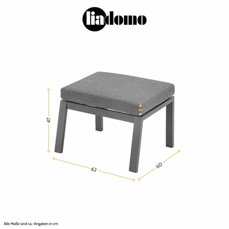 Liadomo "Scapoli" Loungehocker, Maßangaben