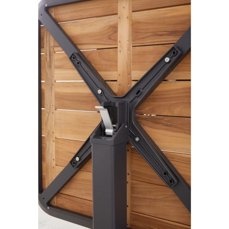 Liadomo "Torano" Klapptisch 80x80 cm, Gestell Aluminium anthrazit, Tischplatte Teakholz