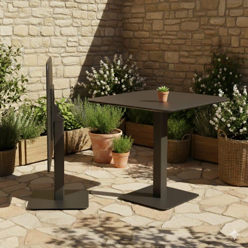 Liadomo "Torano" Klapptisch, Gestell und Tischplatte Aluminium anthrazit (Bild KI-generiert)