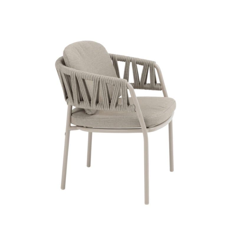 4Seasons Outdoor "Calma" Diningsessel, Gestell Aluminium latte, Rope-Bespannung taupe, Kissen Olefin taupe
