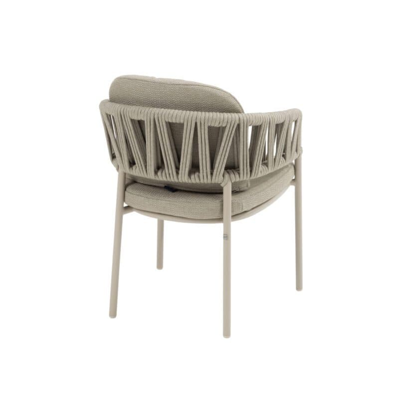 4Seasons Outdoor "Calma" Diningsessel, Gestell Aluminium latte, Rope-Bespannung taupe, Kissen Olefin taupe