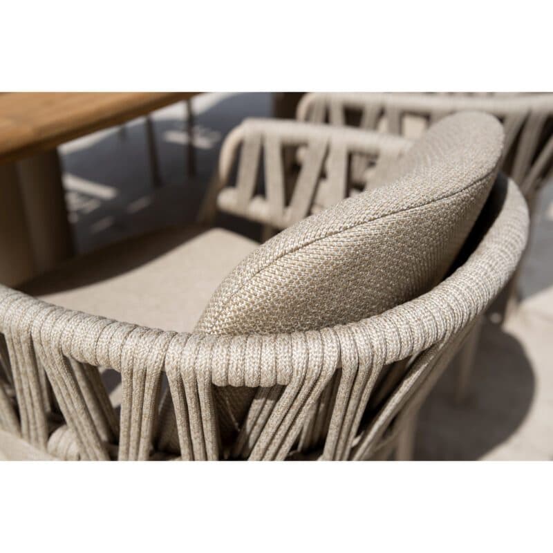 4Seasons Outdoor "Calma" Diningsessel, Gestell Aluminium latte, Rope-Bespannung taupe, Kissen Olefin taupe