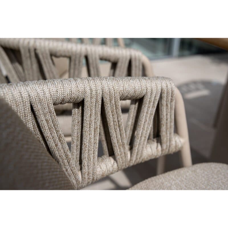 4Seasons Outdoor "Calma" Diningsessel, Gestell Aluminium latte, Rope-Bespannung taupe, Kissen Olefin taupe