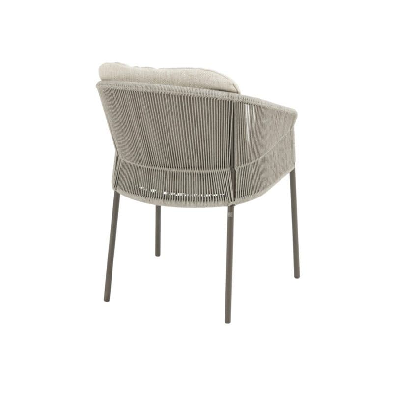 4Seasons Outdoor "Florence" Diningsessel, Gestell Aluminium terre, Rope-Bespannung hellgrau, Kissen Olefin hellgrau