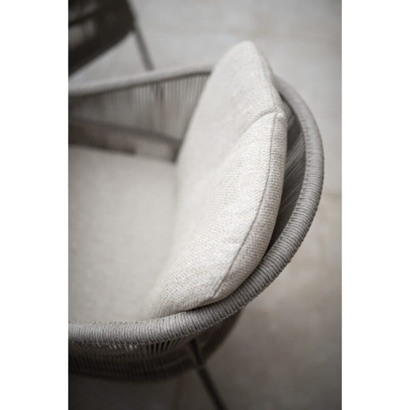 4Seasons Outdoor "Florence" Diningsessel, Gestell Aluminium terre, Rope-Bespannung hellgrau, Kissen Olefin hellgrau