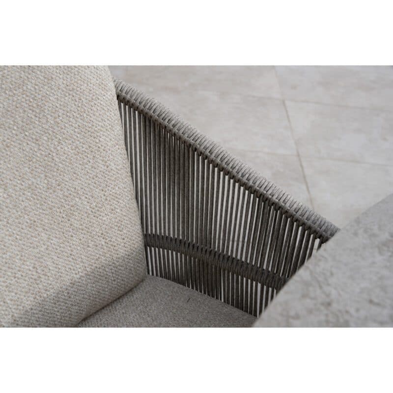 4Seasons Outdoor "Florence" Diningsessel, Gestell Aluminium terre, Rope-Bespannung hellgrau, Kissen Olefin hellgrau