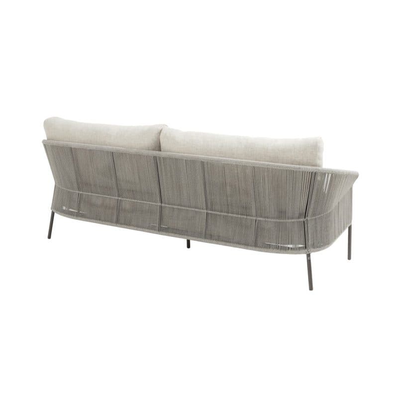 4Seasons Outdoor "Florence" Loungesofa 3-sitzig, Gestell Aluminium terre, Rope-Bespannung hellgrau, Kissen Olefin hellgrau