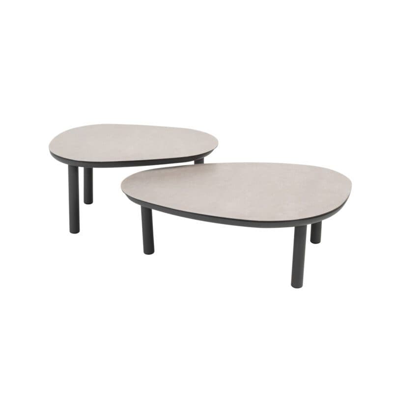 4Seasons Outdoor "Monroe" Loungetisch-Set 2-tlg., Gestelle Aluminium anthrazit, Tischplatten Glaskeramik grau