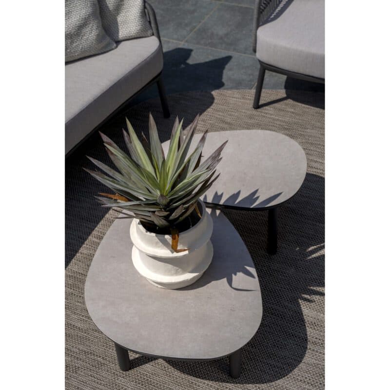 4Seasons Outdoor "Monroe" Loungetisch-Set 2-tlg., Gestelle Aluminium anthrazit, Tischplatten Glaskeramik grau