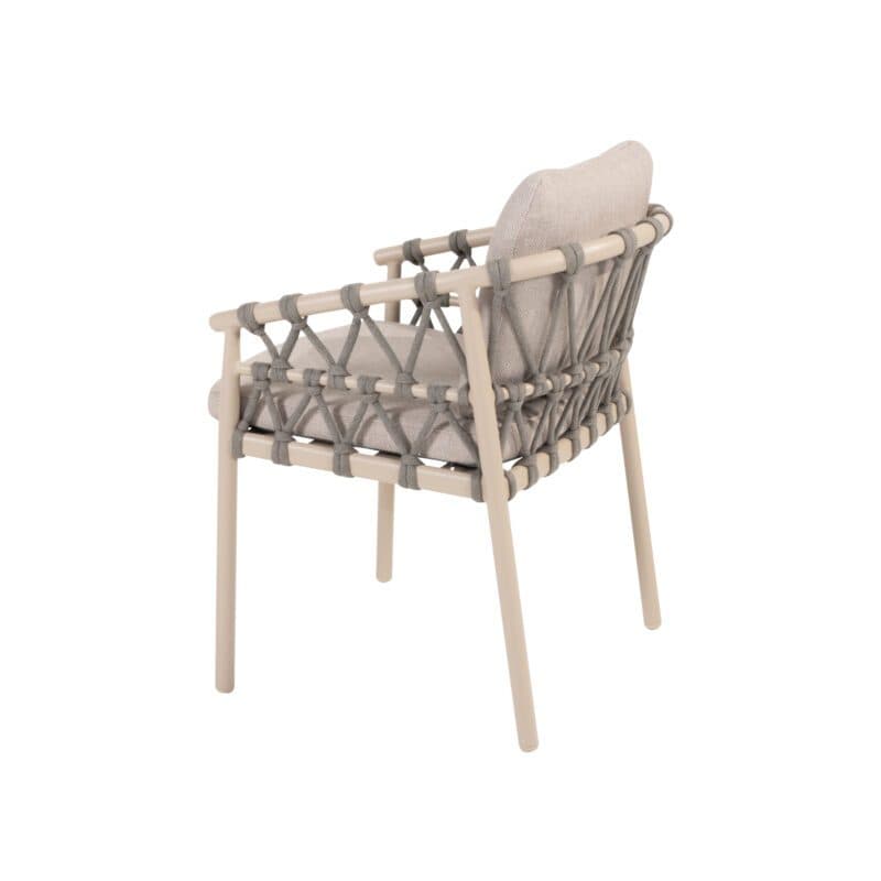 4Seasons Outdoor "Piacenza" Diningsessel, Gestell Aluminium latte, Rope-Bespannung grau, Kissen Olefin hellgrau
