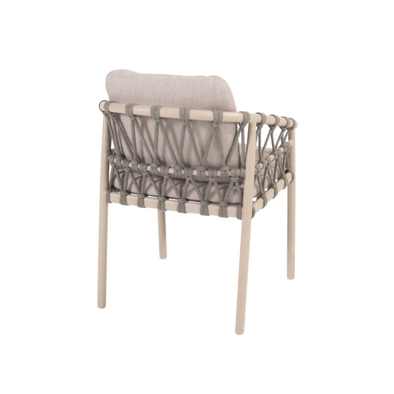 4Seasons Outdoor "Piacenza" Diningsessel, Gestell Aluminium latte, Rope-Bespannung grau, Kissen Olefin hellgrau