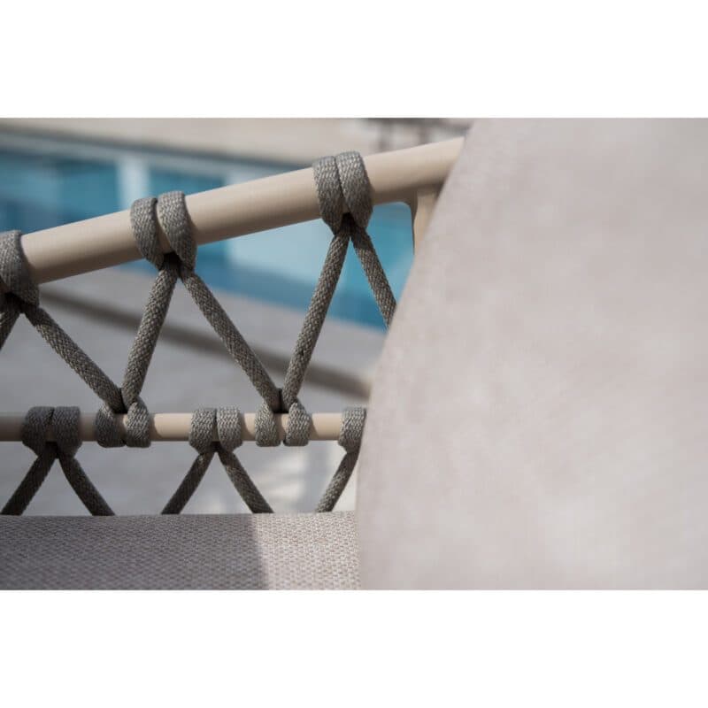 4Seasons Outdoor "Piacenza" Diningsessel, Gestell Aluminium latte, Rope-Bespannung grau, Kissen Olefin hellgrau