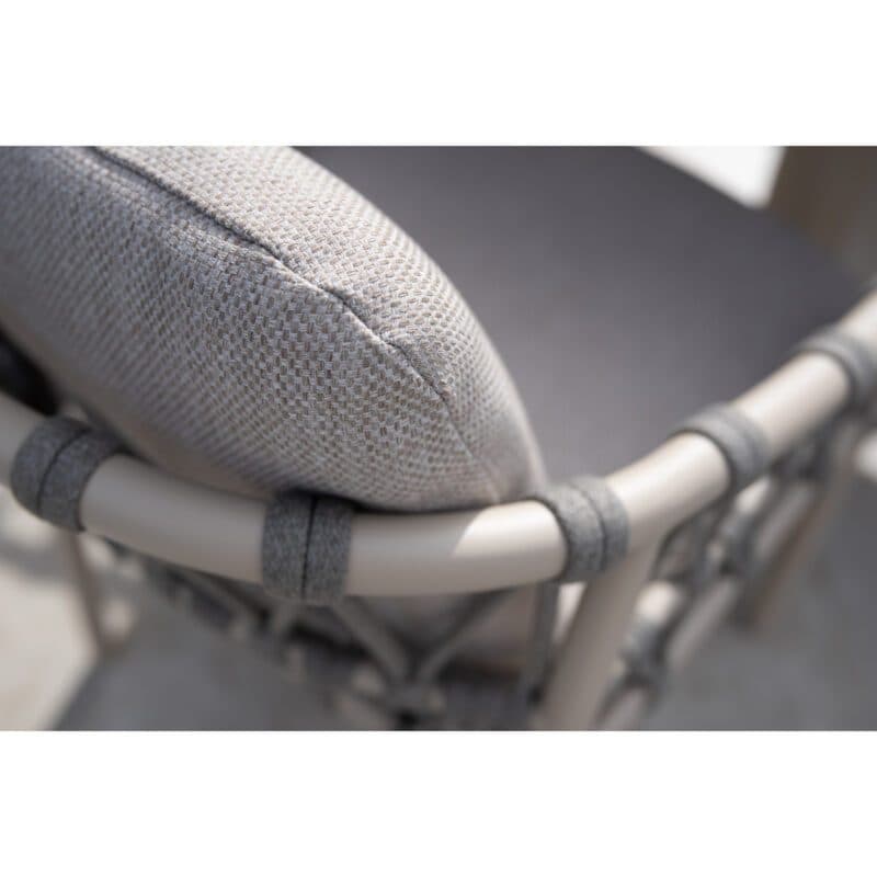4Seasons Outdoor "Piacenza" Diningsessel, Gestell Aluminium latte, Rope-Bespannung grau, Kissen Olefin hellgrau