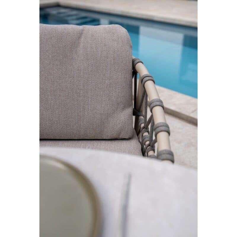 4Seasons Outdoor "Piacenza" Diningsessel, Gestell Aluminium latte, Rope-Bespannung grau, Kissen Olefin hellgrau