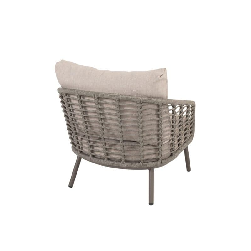 4Seasons Outdoor "Puglia" Loungesessel, Gestell Aluminium terre, Rope-Bespannung grau, Kissen Olefin hellgrau