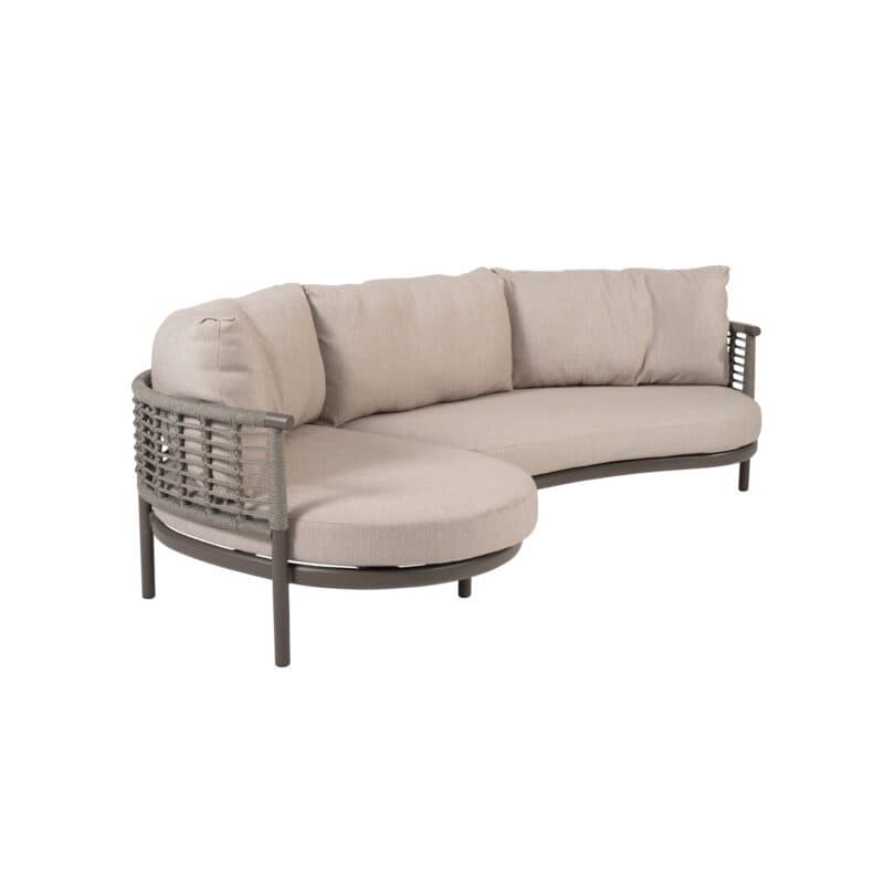 4Seasons Outdoor "Puglia" Loungeset 2-tlg., Gestelle Aluminium terre, Rope grau, Kissen hellgrau