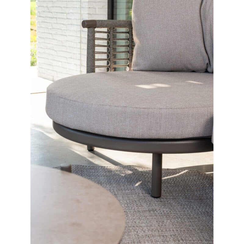 4Seasons Outdoor "Puglia" Loungeset 2-tlg., Gestelle Aluminium terre, Rope grau, Kissen hellgrau