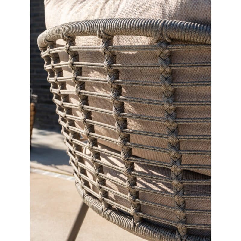4Seasons Outdoor "Puglia" Loungeset 2-tlg., Gestelle Aluminium terre, Rope grau, Kissen hellgrau