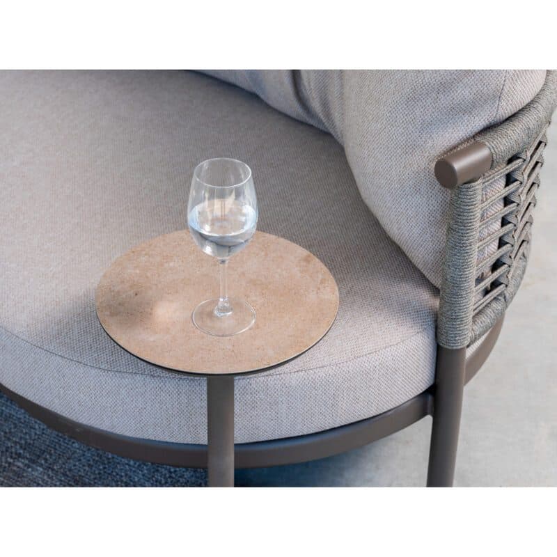 4Seasons Outdoor "Vic" Beistelltisch Ø 30 cm, Gestell Aluminium terre, Tischplatte Glaskeramik sand