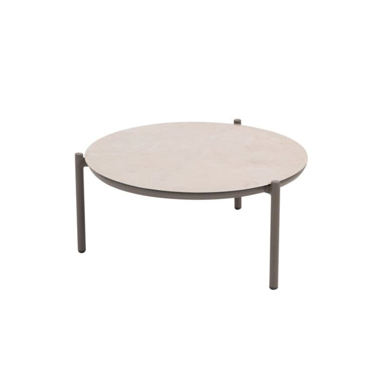 4Seasons Outdoor "Vic" Loungetisch Ø 73 cm, Gestell Aluminium terre, Tischplatte Glaskeramik sand