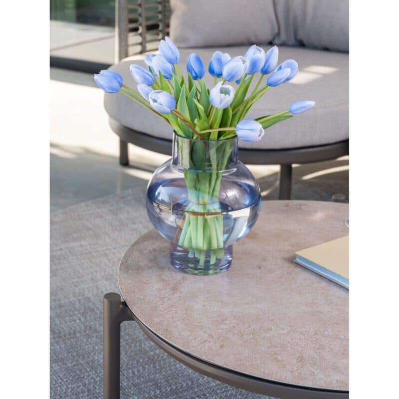 4Seasons Outdoor "Vic" Loungetisch Ø 73 cm, Gestell Aluminium terre, Tischplatte Glaskeramik sand