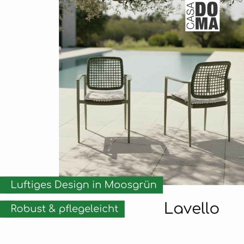 CASA DOMA "Lavello" Stapelstuhl moosgrün (Bild KI-generiert)