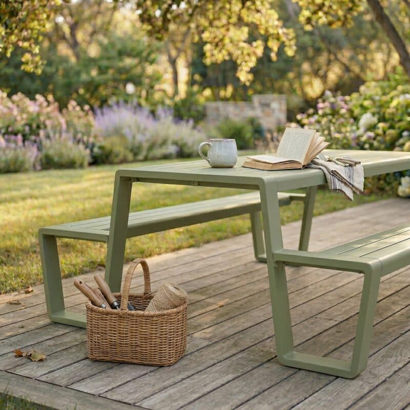 Lesli Living "Estilo" Picknick-Set, Aluminium grün matt (Bild KI-generiert)