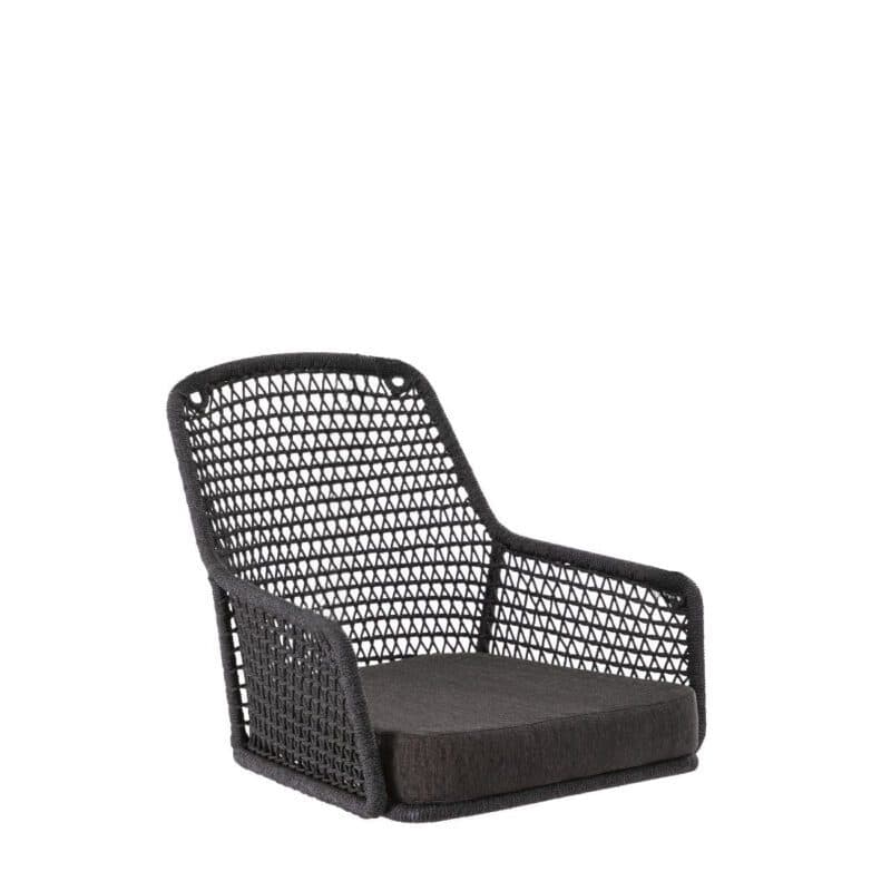 Niehoff "Kubu" Hängesessel-Sitzschale, Gestell Aluminium anthrazit, Kordelflechtung grau, inklusive Sitzkissen Southend anthrazit, ohne Seile