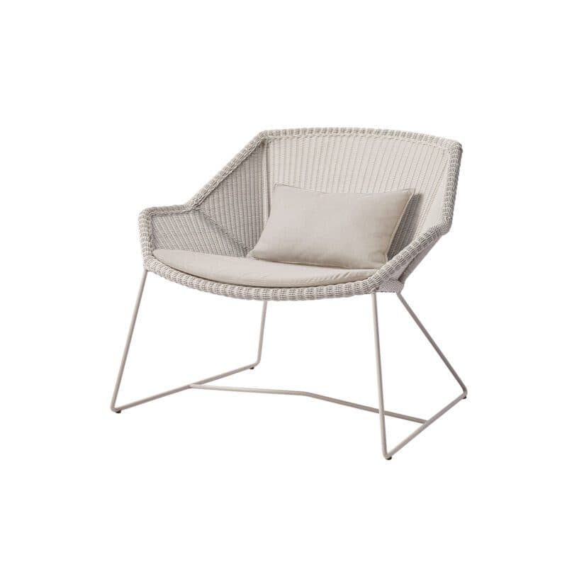 Loungesessel "Breeze" von Cane-line, Stahlgestell sand, Polyrattan-Geflecht sand und Kissen sand
