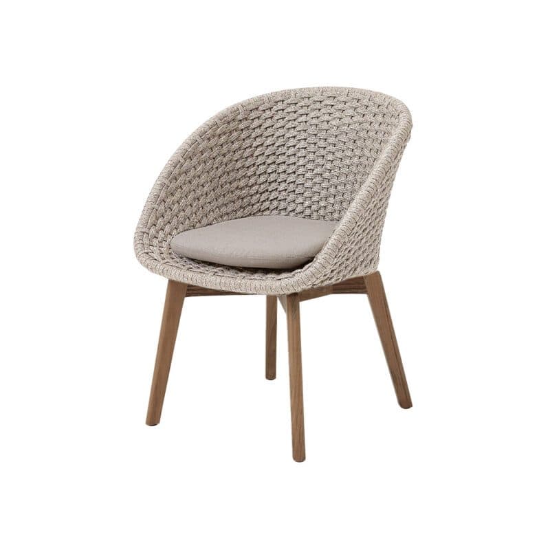 Cane-line Gartenstuhl "Peacock", Gestell Teakholz, Soft Rope sand mit Sitzkissen sand