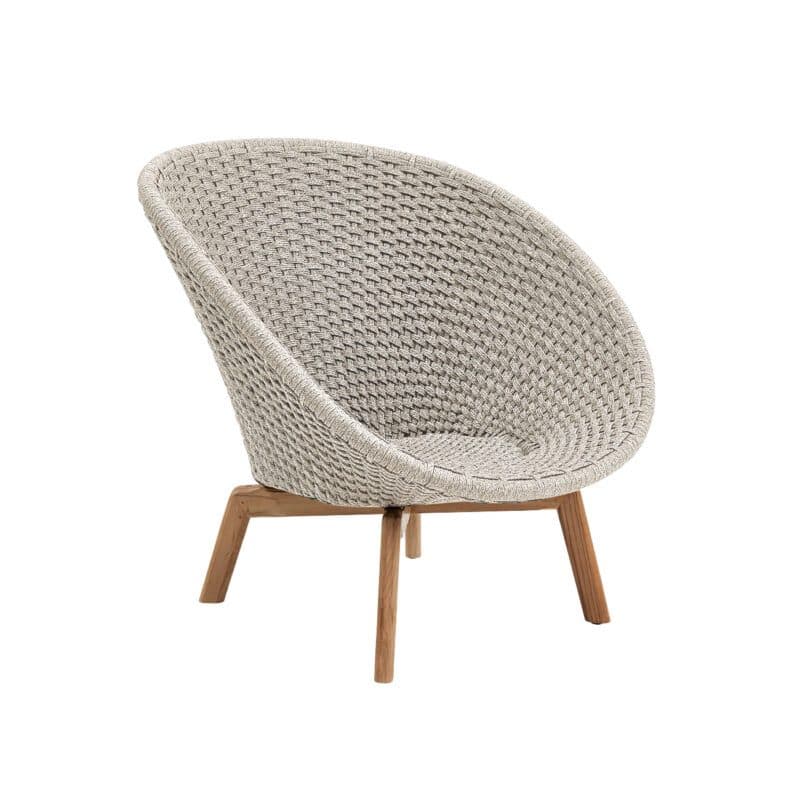 Cane-line Loungesessel "Peacock", Gestell Teakholz, Soft Rope sand
