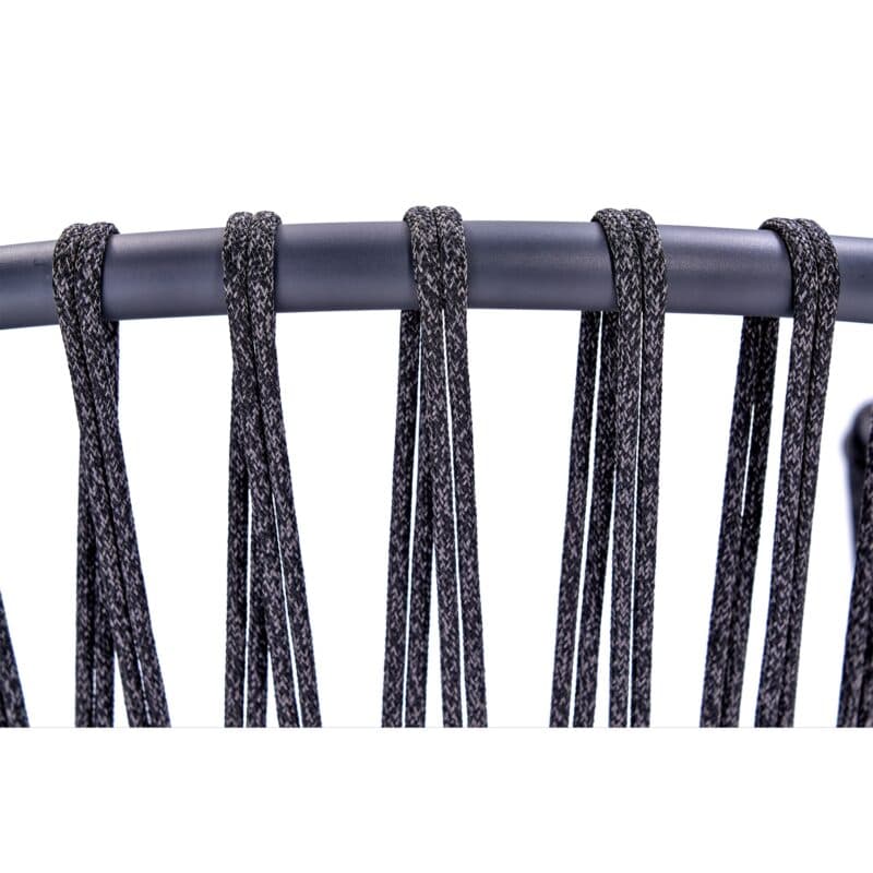 CASA DOMA "Lucca" Diningsessel, Aluminium anthrazit, Rope anthrazit, Bezug beige