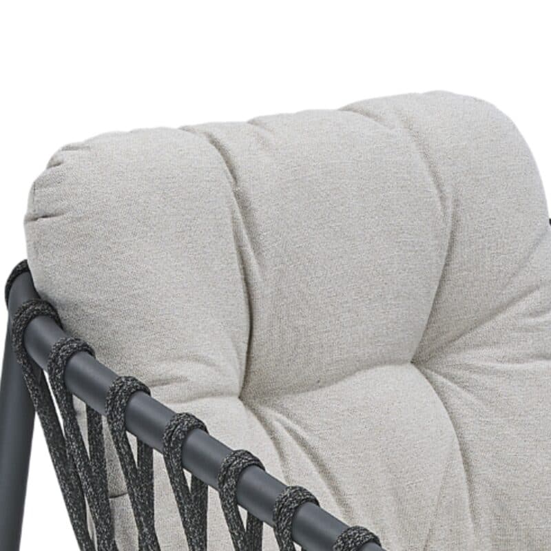 CASA DOMA "Lucca" Diningsessel, Aluminium anthrazit, Rope anthrazit, Bezug beige