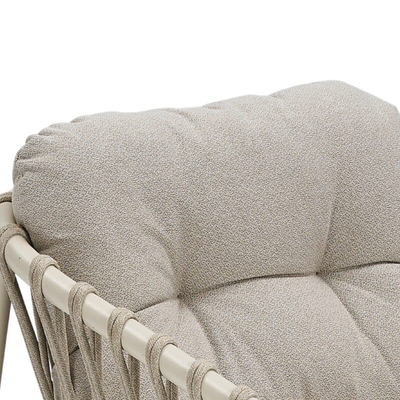 CASA DOMA "Lucca" Diningsessel, Aluminium cream, Rope fossil, Bezug braun-beige