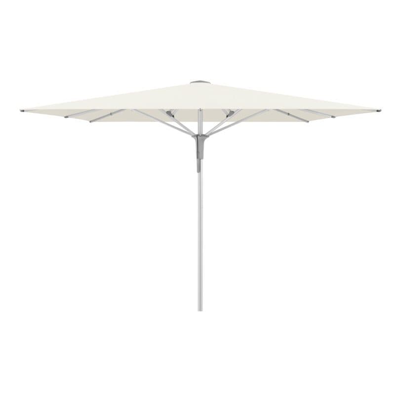 Glatz "FORTERO® Pro", Sonnenschirm, Gestell Aluminium natureloxiert, eckig, Dessin 158 - Off White (© by GLATZ AG, Schweiz)