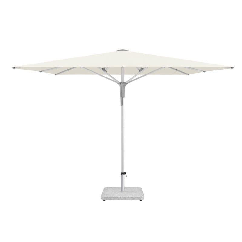 Glatz "FORTERO® Pro", Sonnenschirm, Gestell Aluminium natureloxiert, eckig, Dessin 158 - Off White (© by GLATZ AG, Schweiz)