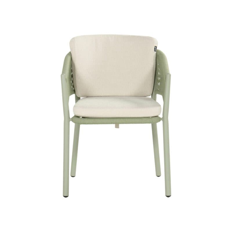 Hartman "Altea" Diningsessel, Gestell Aluminium soft green, Rope-Bespannung soft green, Weatherready® Kissen beige