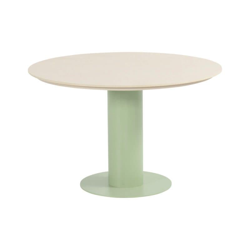 Hartman "Girona" Gartentisch Ø 120 cm, Gestell Aluminium soft green, Tischplatte Keramik beige