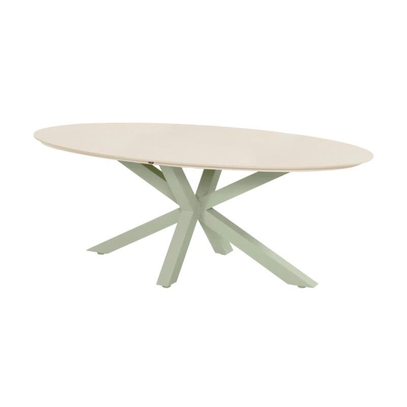 Hartman "Granada" Gartentisch 220×120 cm, Gestell Aluminium soft green, Tischplatte Keramik beige