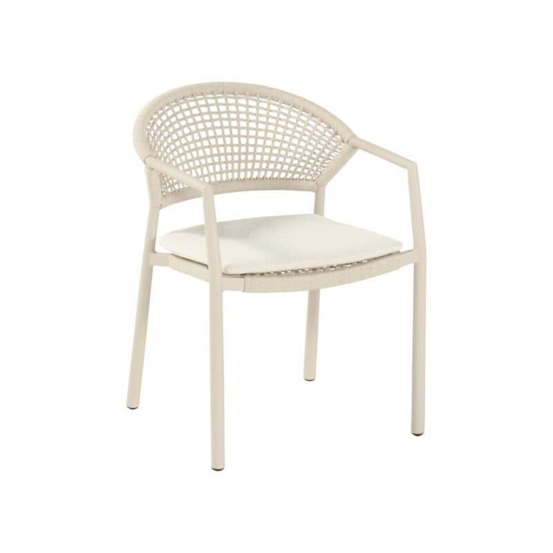 Hartman "Taragona" Stapelstuhl, Gestell Aluminium sand, Rope-Bespannung sand, Weatherready® Kissen beige
