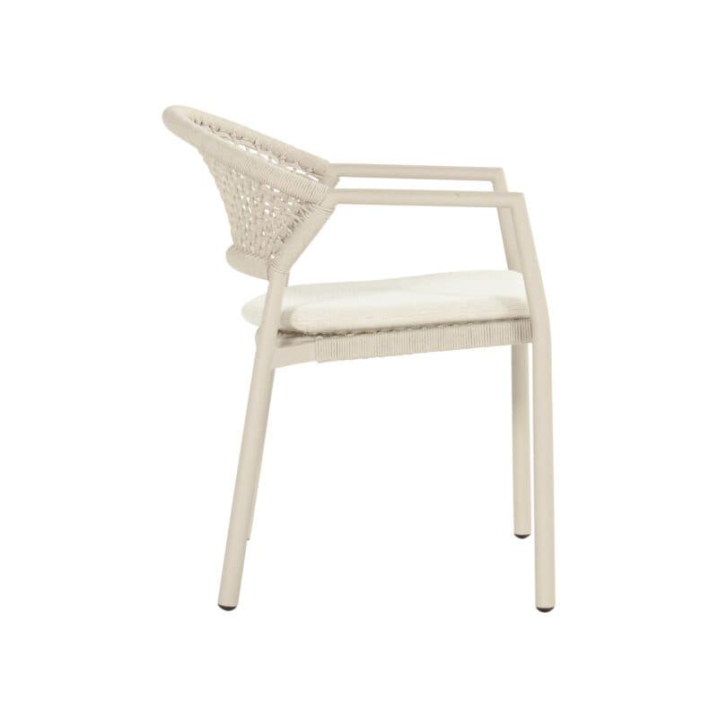 Hartman "Taragona" Stapelstuhl, Gestell Aluminium sand, Rope-Bespannung sand, Weatherready® Kissen beige