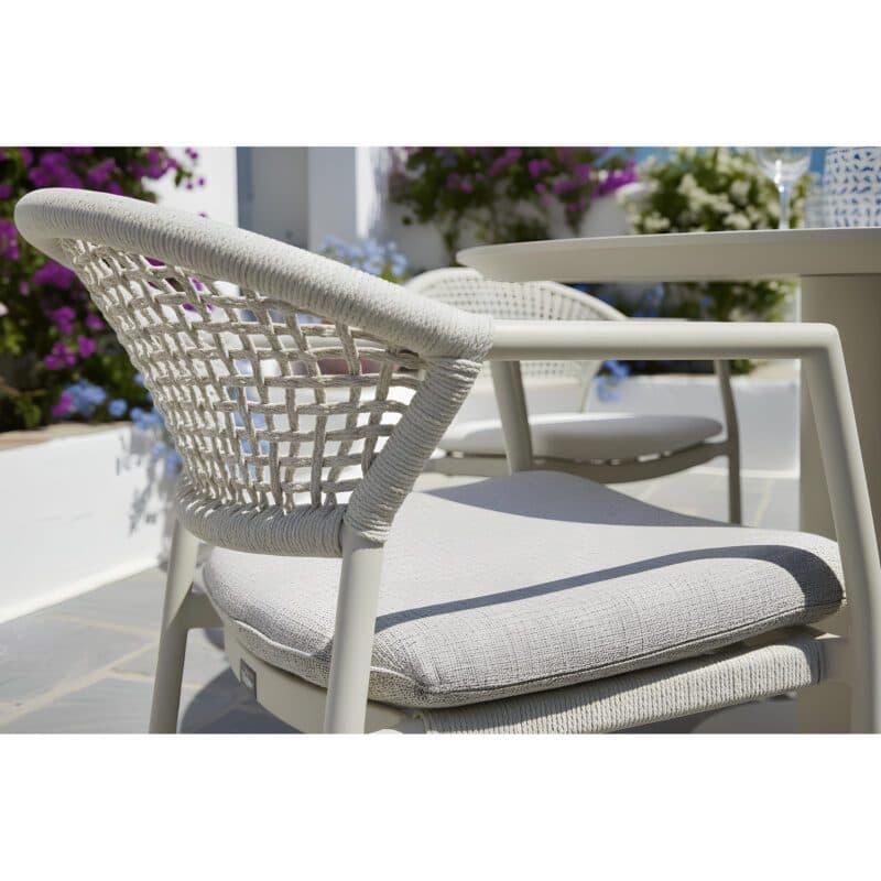 Hartman "Taragona" Stapelstuhl, Gestell Aluminium sand, Rope-Bespannung sand, Weatherready® Kissen beige