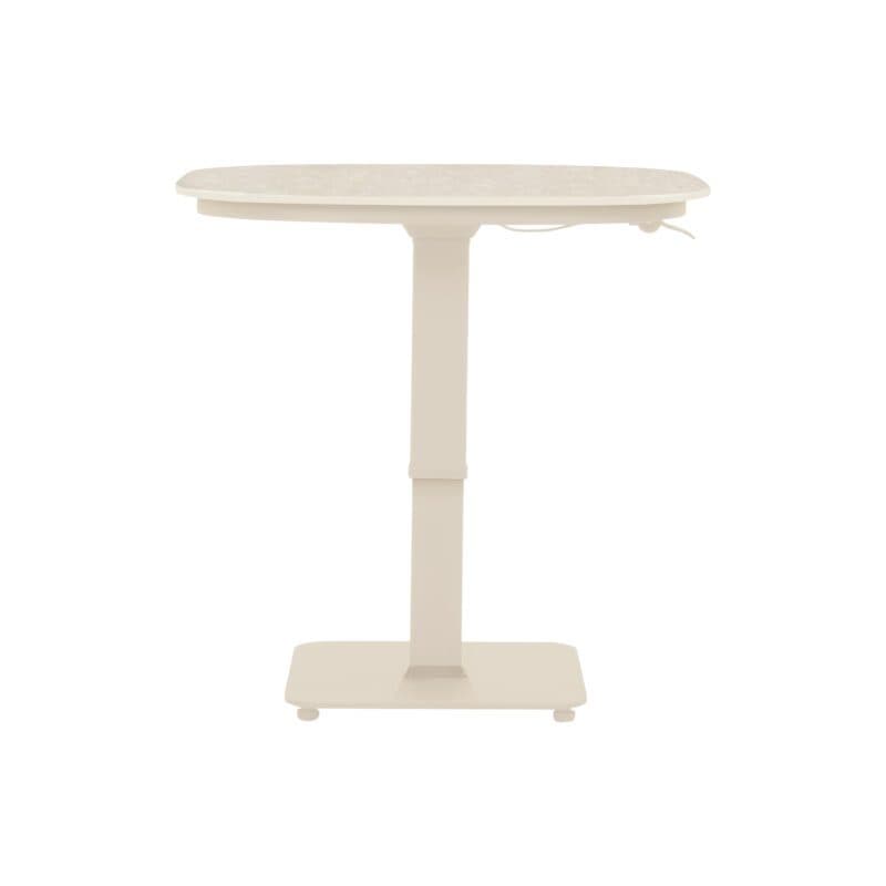 Hartman "Tubb" Bistro Lift-Tisch 70×70 cm, Gestell Aluminium sand, Tischplatte Keramik beige